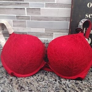 Elegant Red Lace Bra
